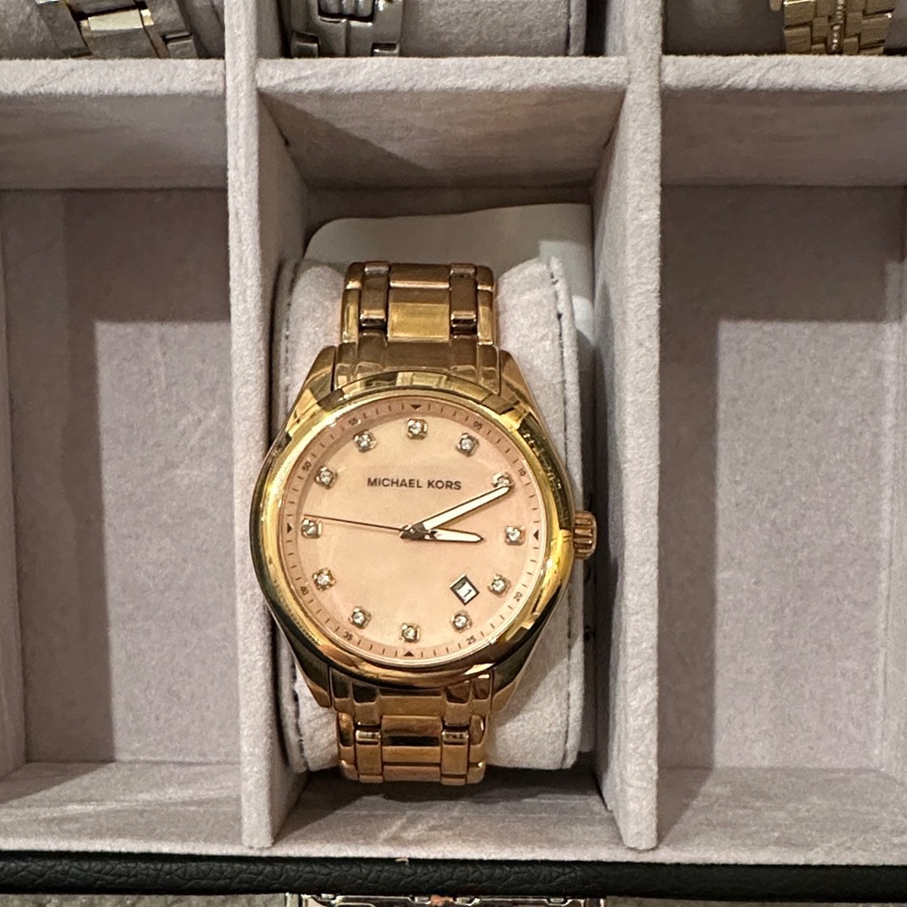 Michael Kors Gold Watch with Blush Dial